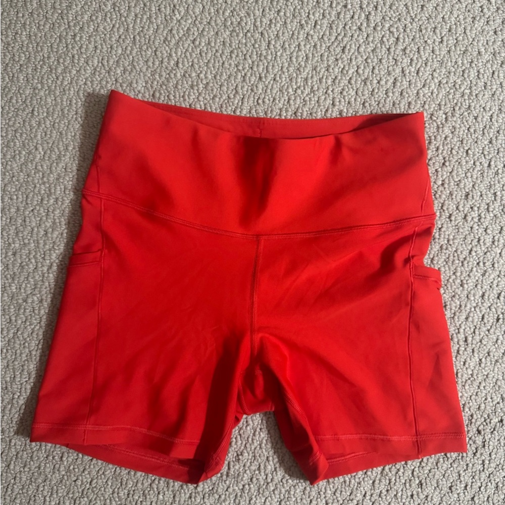 Athleta stash pocket short. Red. Size medium